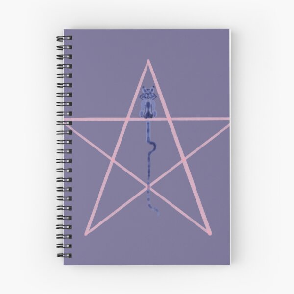 Aperçu de l'œuvre Pentagram kitty souriant violet pastel créée et vendue par RowDrow.