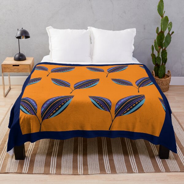 Item preview, Ethnic Leaves - Orange Background designed and sold by amnali.