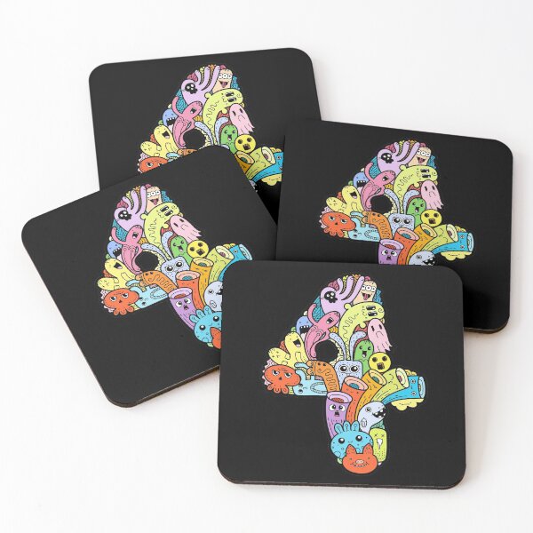 Item preview, Number 4 four - Funny and Colorful Cute Monster Creatures designed and sold by funwithletters.