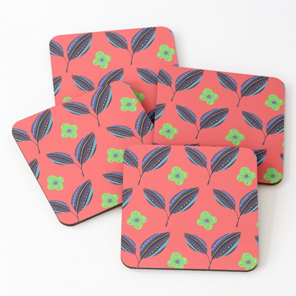 Item preview, Ethnic Leaves with a blend of green flowers - Peach Background designed and sold by amnali.