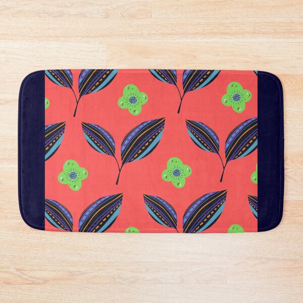 Item preview, Ethnic Leaves with a blend of green flowers - Peach Background designed and sold by amnali.