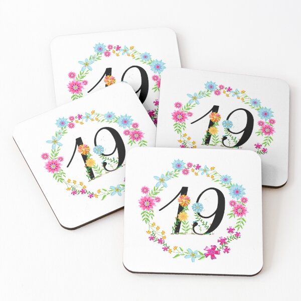 Item preview, Floral Number 19 Nineteen designed and sold by BleuSky.