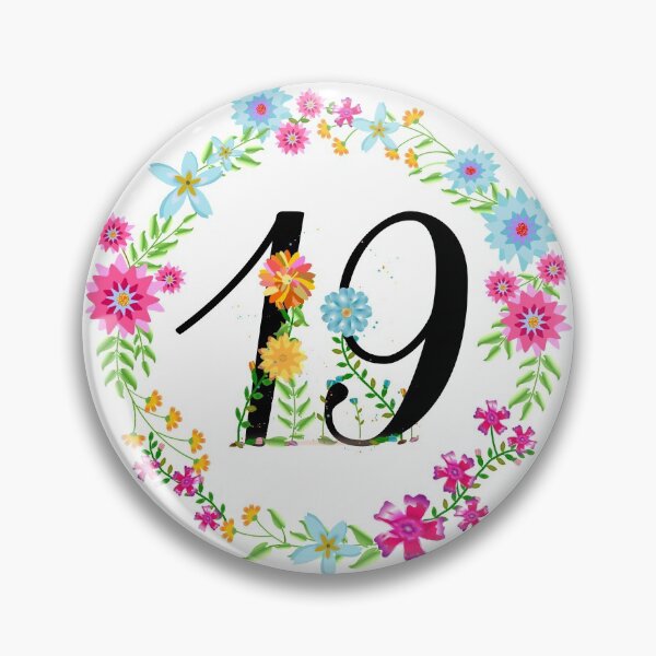 Item preview, Floral Number 19 Nineteen designed and sold by BleuSky.