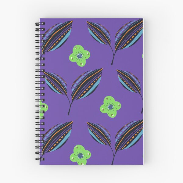 Item preview, Ethnic Leaves with a blend of green flowers - Purple Background designed and sold by amnali.