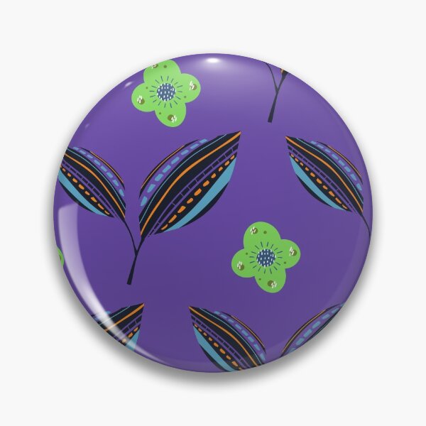Item preview, Ethnic Leaves with a blend of green flowers - Purple Background designed and sold by amnali.