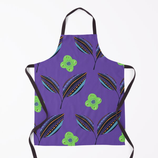 Item preview, Ethnic Leaves with a blend of green flowers - Purple Background designed and sold by amnali.