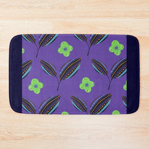 Item preview, Ethnic Leaves with a blend of green flowers - Purple Background designed and sold by amnali.