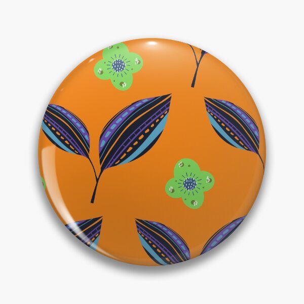 Item preview, Ethnic Leaves with a blend of green flowers - Orange Background designed and sold by amnali.