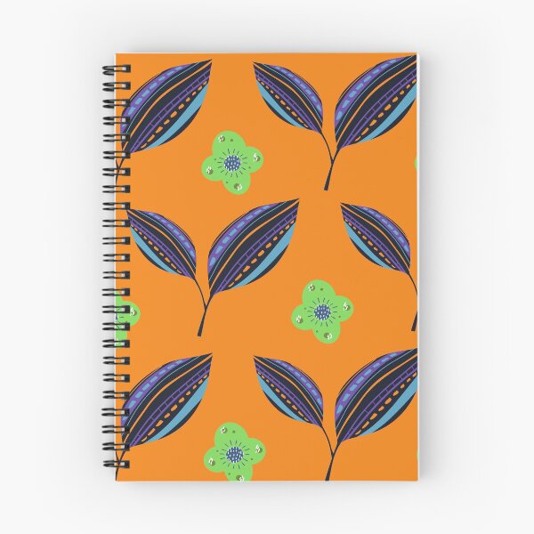 Item preview, Ethnic Leaves with a blend of green flowers - Orange Background designed and sold by amnali.