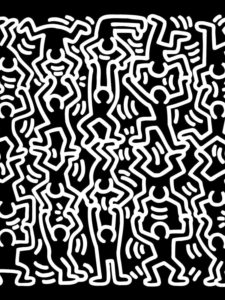 Keith Haring Monochrome Figures Drawing LGBTQ+ by whimsicalboy2