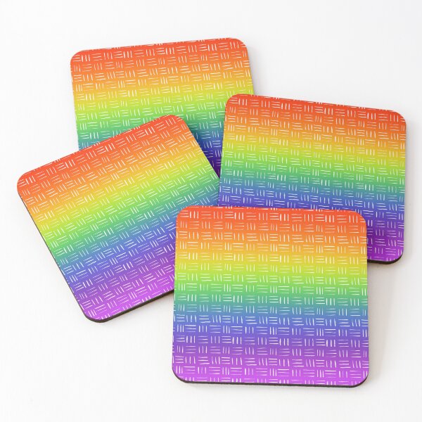 Artikelvorschau, Heller Regenbogen mit handgezeichnetem Korbgeflechtmuster entworfen und verkauft von Quick Brown Fox Canada.