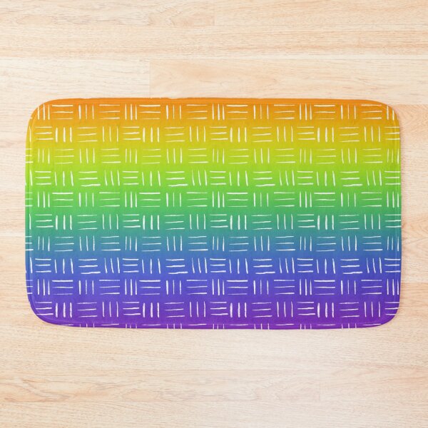 Item preview, Bright Rainbow with hand drawn basket weave pattern designed and sold by Quick Brown Fox Canada.