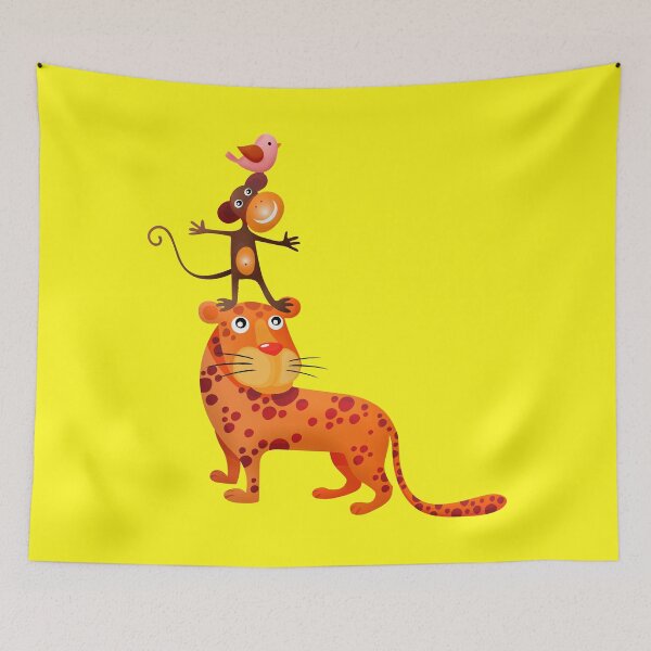 Item preview, Animal Tower/ Tiger, Monkey & a Bird on top of each other designed and sold by Iconique Space.