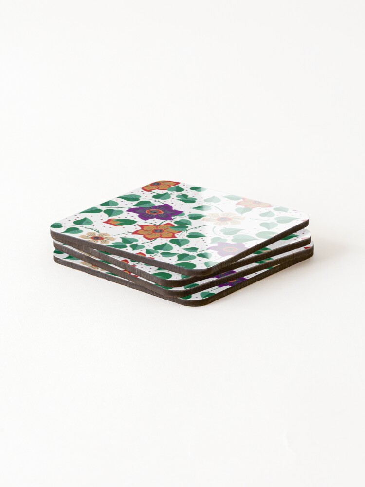 Thumbnail 4 of 5, Coasters (Set of 4), Summer Type Flower Pattern designed and sold by mischellero.