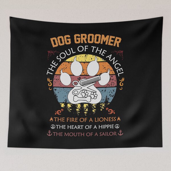 Aperçu de l'œuvre Cool Dog Groomer Retro Gift Cadeau drôle de toiletteur de chien créée et vendue par abcxyzsma.