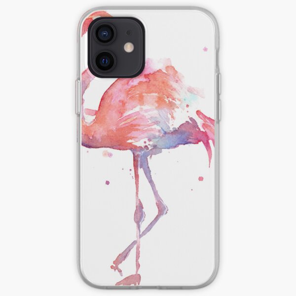 Flamingo cute bird in shoes pink iPhone Soft Case