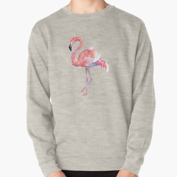 Flamingo cute bird in shoes pink Pullover Sweatshirt