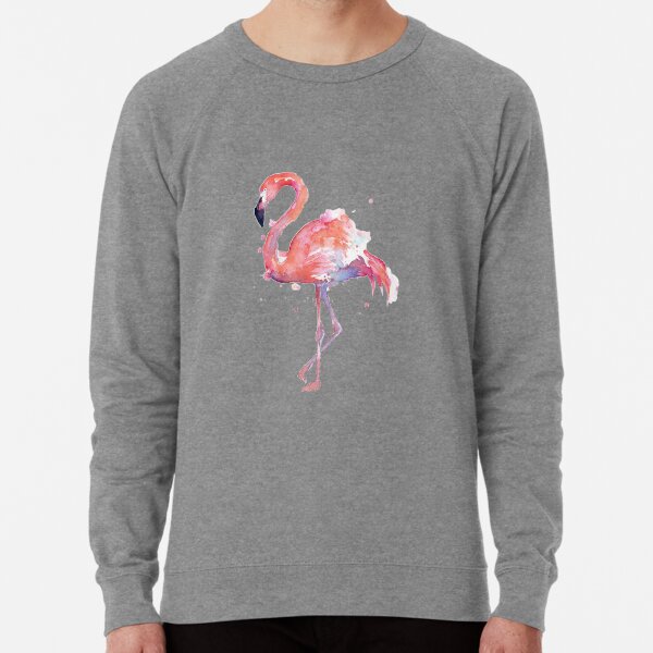 Flamingo cute bird in shoes pink Lightweight Sweatshirt