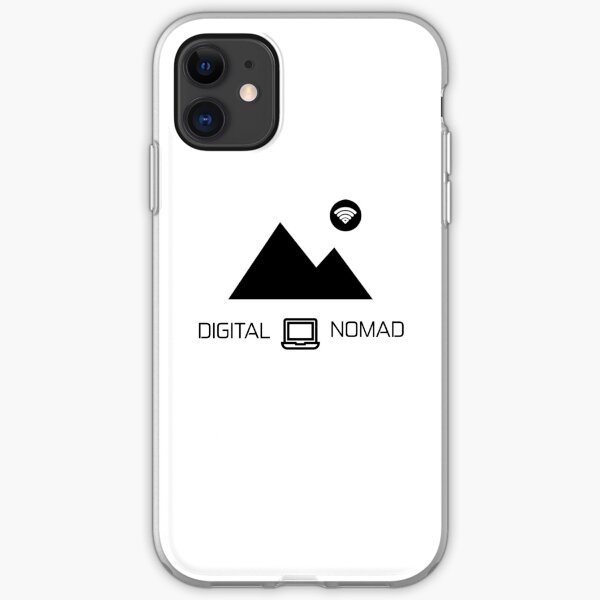 Nómada digital: montaña y diseño de portátiles Funda blanda para iPhone