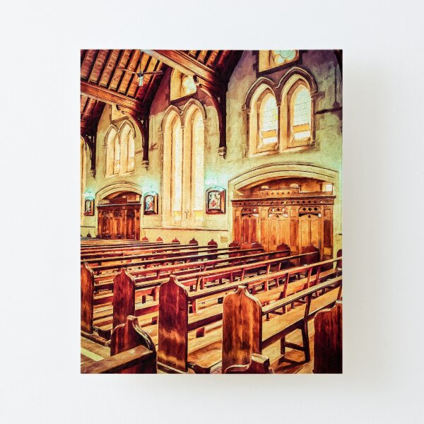 Empty Pews (digital painting) Canvas Mounted Print