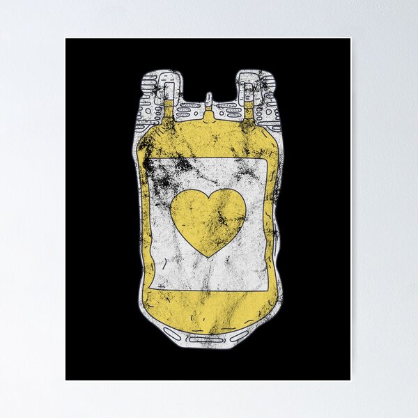 Item preview, Distressed Plasma Donor - Yellow Heart - Plasma Chemist designed and sold by DeWinnes.