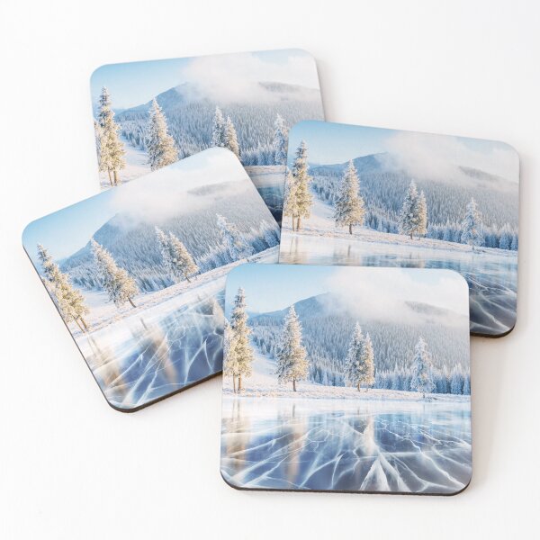 Item preview, Frozen lake in winter mountains designed and sold by SiStyle.