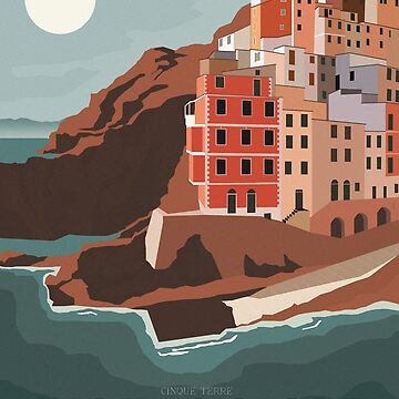 Artwork thumbnail, Digital Illustration of Cinque Terre by nataliasluca