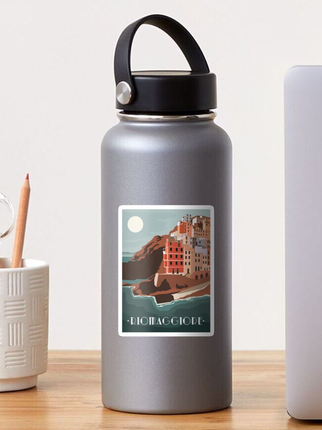 Thumbnail 1 of 3, Sticker, Digital Illustration of Cinque Terre designed and sold by nataliasluca.