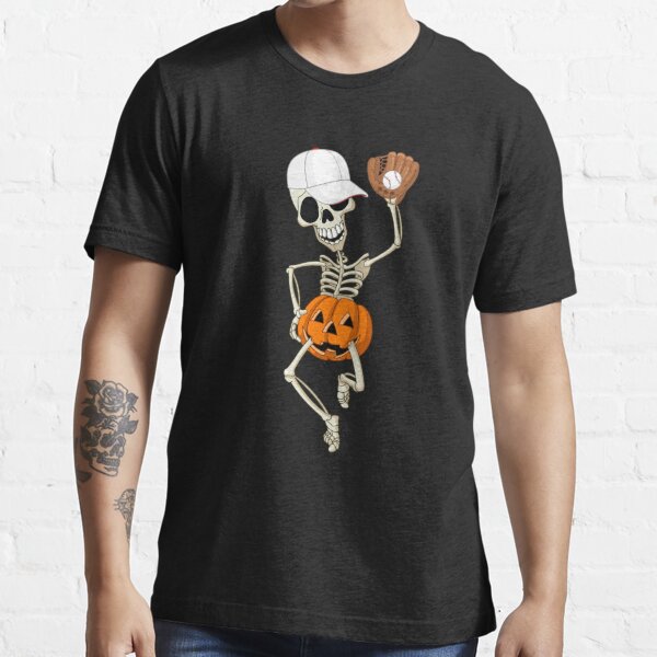 Halloween Skeleton Baseball Pitcher-Baseball Skeleton T-Shirt
