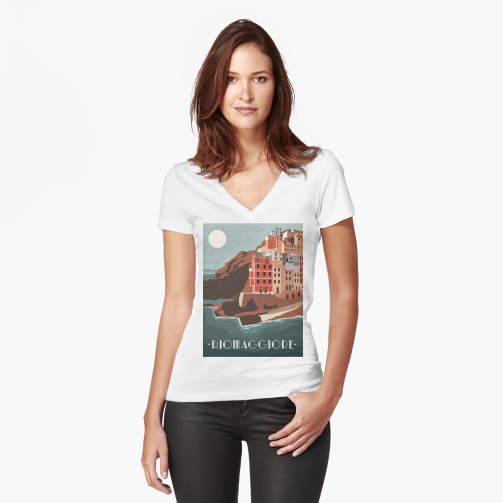 Item preview, Fitted V-Neck T-Shirt designed and sold by nataliasluca.