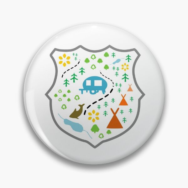 Item preview, Wild Woodland Camping Shield designed and sold by TreacleMustard.