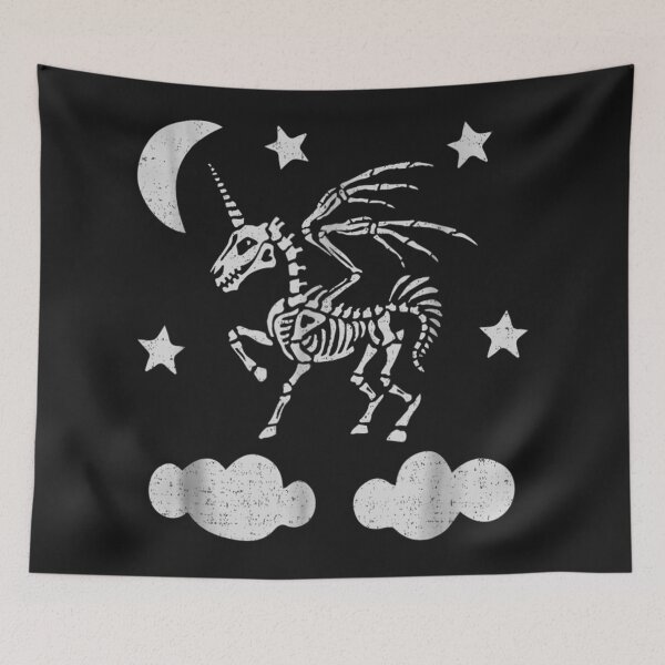 Item preview, Unicorn Pegasus Skeleton Halloween Moon Stars designed and sold by LaThresRice.