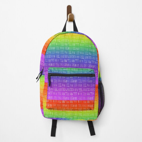 Item preview, Bright Rainbow with hand drawn basket weave pattern designed and sold by Quick Brown Fox Canada.