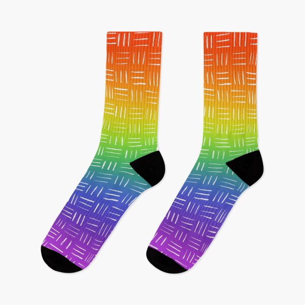 Item preview, Bright Rainbow with hand drawn basket weave pattern designed and sold by Quick Brown Fox Canada.