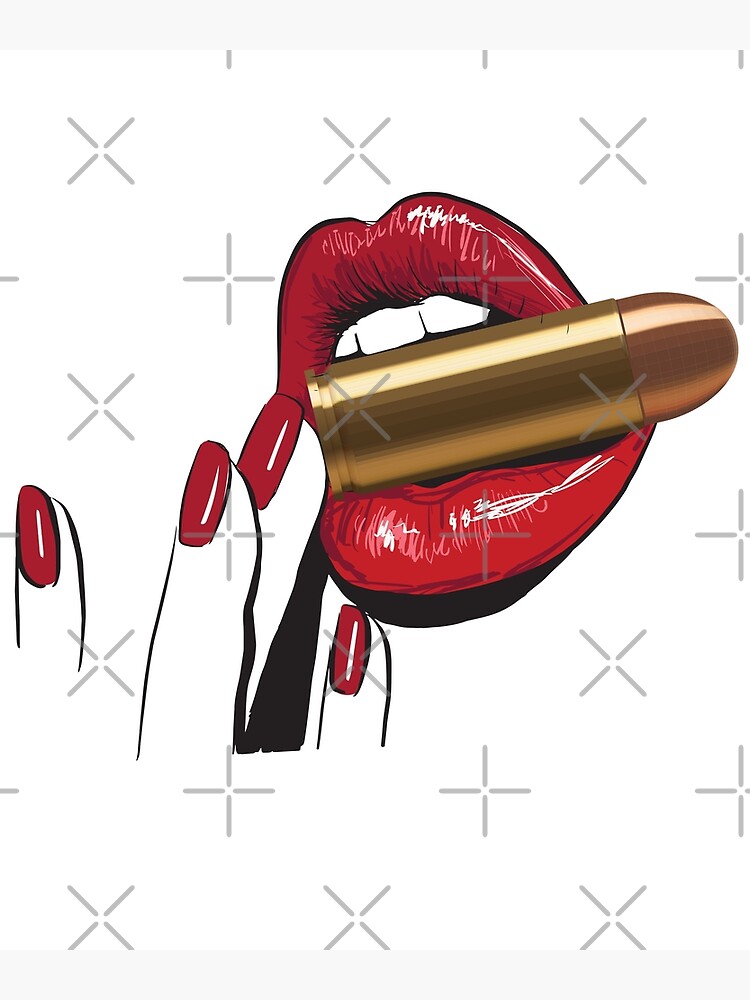 Lips Biting Bullet Poster For Sale By Themaesthetics Redbubble