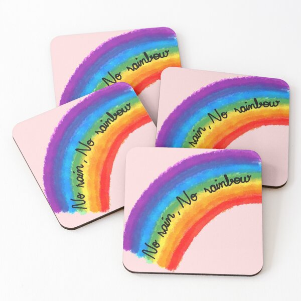 Item preview, Rainbow Colors graphic saying " No rain, no rainbow "  designed and sold by spooks draws.