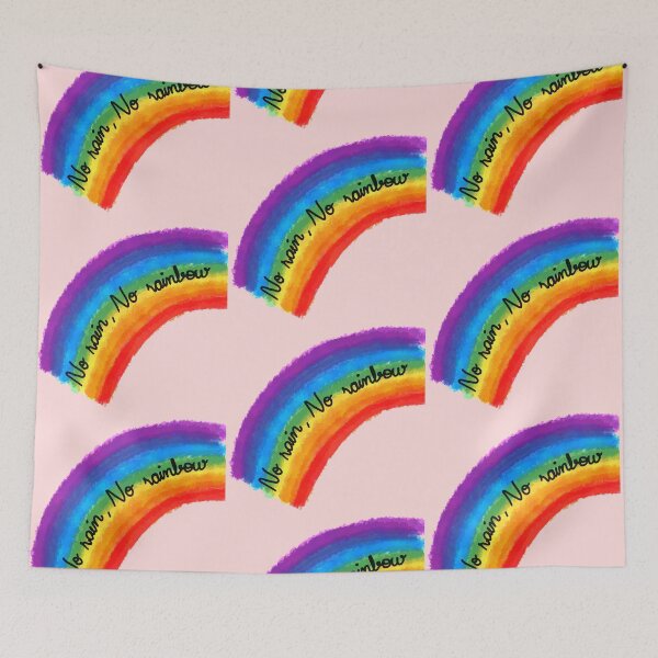 Item preview, Rainbow Colors graphic saying " No rain, no rainbow "  designed and sold by spooks draws.