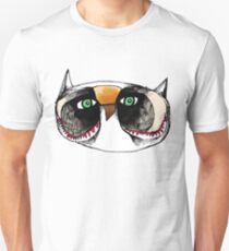 The Owl with Green Eyeballs Slim Fit T-Shirt