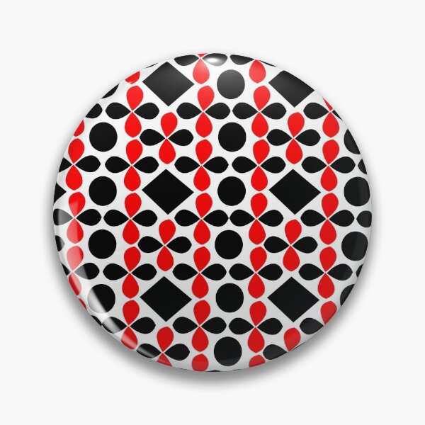 Item preview, Black Red Diamond Circle Geometric Pattern designed and sold by Nisha Prabhu.