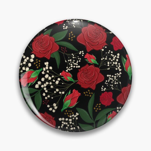Item preview, Roses Buds Leaves Black designed and sold by Lozzie Eliza Designs.
