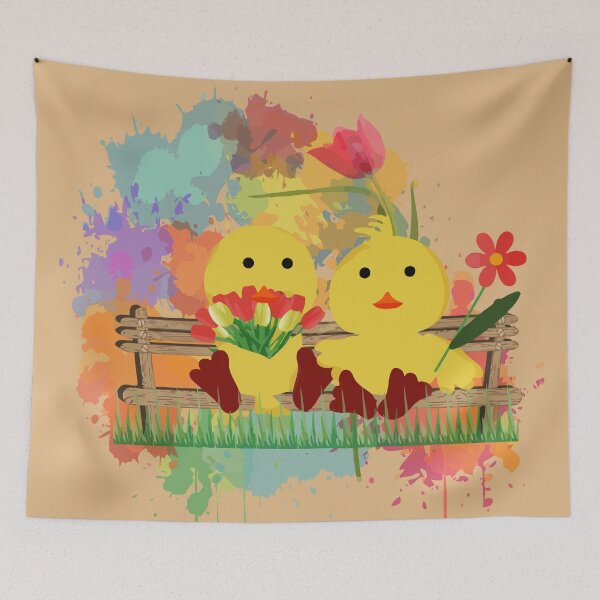Item preview, Duck Paul and Paula on the garden bench designed and sold by harietteh.