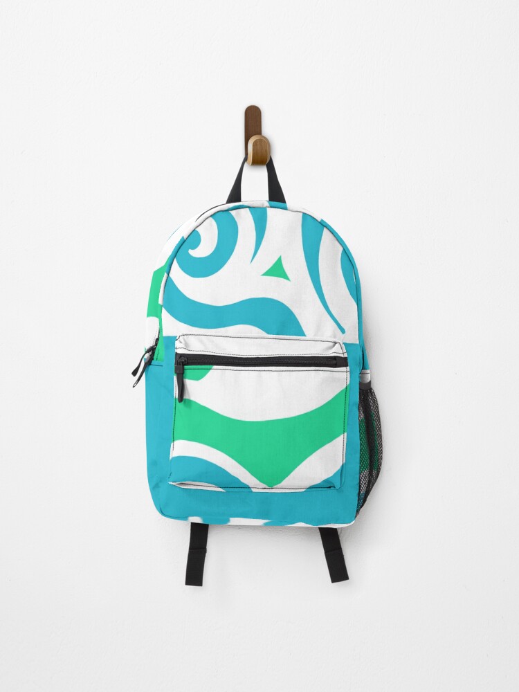 Thumbnail 1 of 3, Backpack, Turquoise waves ocean designed and sold by AshStore.