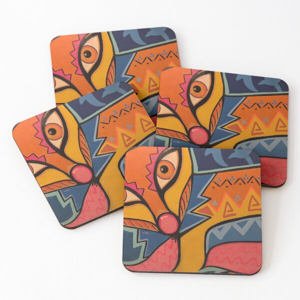 Item preview, Multi colored fox pattern designed and sold by Kanchan1987.