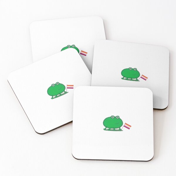 Item preview, frog with lesbian pride flag  designed and sold by thelouvreclub.