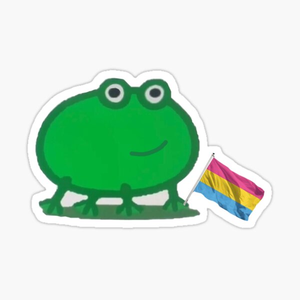 "frog with pan pride flag " Sticker for Sale by thelouvreclub | Redbubble