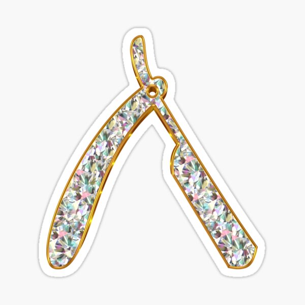 straight razor iced out barber shirt Sticker