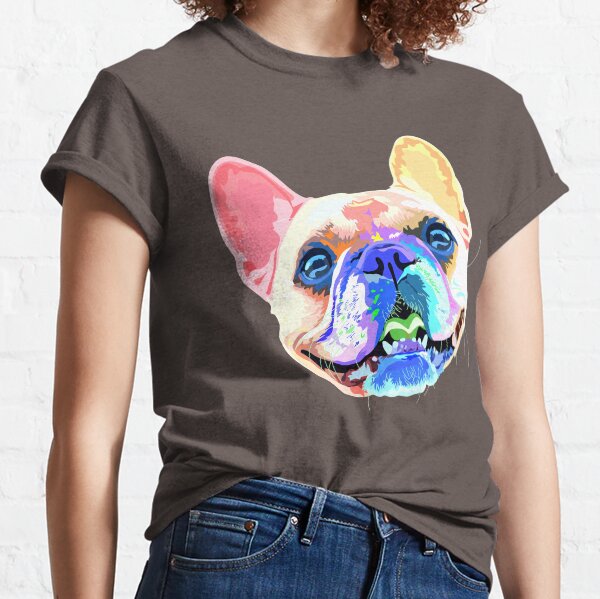 Smiling Rainbow French Bulldog Classic T-Shirt