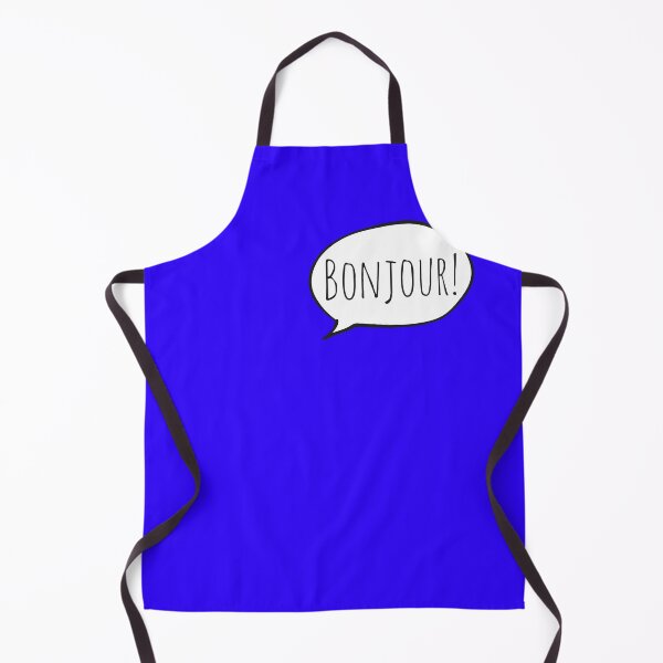 Item preview, Cheerful BONJOUR! with white speech bubble on blue (Français / French) designed and sold by Ofeefee.