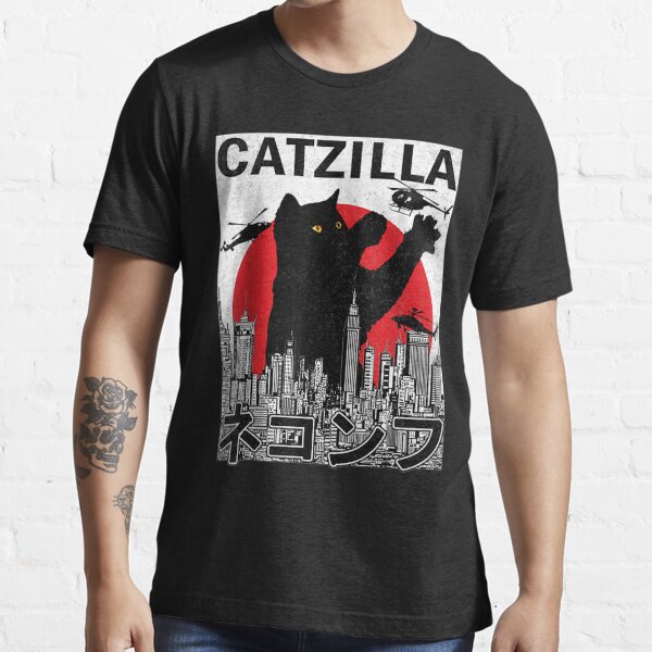 Catzilla Japanese Vintage Sunset Style Cat Kitten Lover Essential T-Shirt
