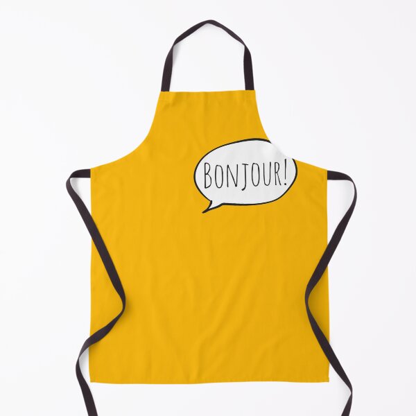 Item preview, Cheerful BONJOUR! with white speech bubble on yellow (Français / French) designed and sold by Ofeefee.